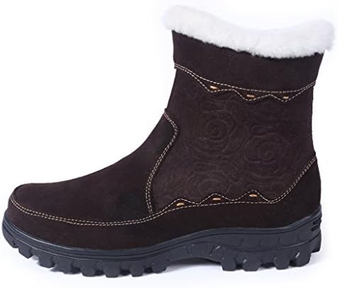 BULL TITAN Women's Fully Fur Lined Platform Zippered Winter Snow Boots Brown
