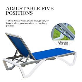 domi outdoor living Adjustable Chaise Lounge Aluminum Outdoor Patio Lounge Chair All Weather Five-Position Recliner… 418XyssI3PL