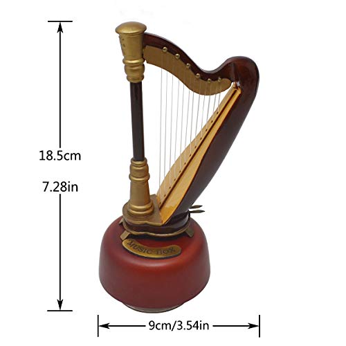 image for KingPoint Harp Rotating Music Box Instrument Gift Accessories Mini Hom