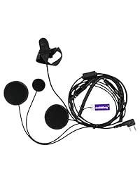 abcGoodefg Moto Motocicleta de cara completa Casco Auricular Auriculares Micrófono Micrófono para Kenwood Radio de dos vías Walkie Talkie Lt-2288 Lt-3107 Lt-3188 Lt-3260 Lt-3268 TK-3230 TK-340 TK3230K TK3230