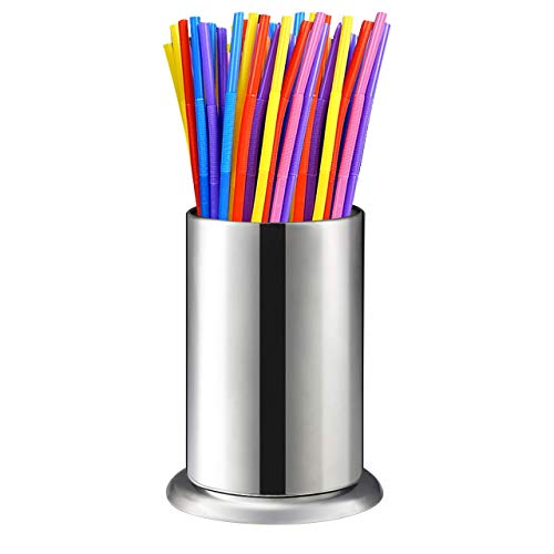image for MyLifeUNIT Counter-top Straw Dispenser, Stainless Steel Straw Holder O