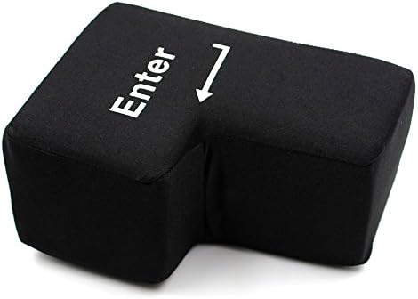 Super Size Enter Key USB Pillow For Harmmering Stress Relief, "Enter" Key On the keyboard And Nap Decor (Black)