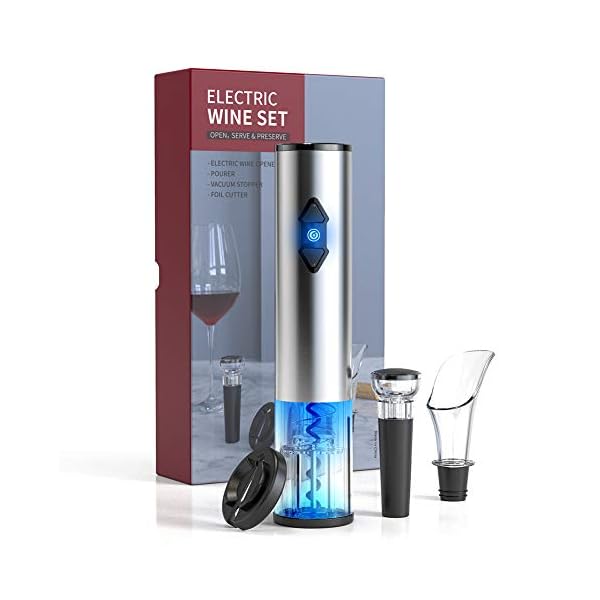 CIRCLE JOY Electric Wine Bottle Openers Set, Battery Operated Wine Opener Kit, Cordless Automatic Corkscrew Combo with…