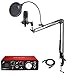 Audio Technica AT2035 Microphone with Focusrite Scarlett Solo USB Audio interface (2nd Gen), Knox Mic Desktop Boom Arm, Pop Filter & XLR Cable