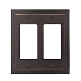 Amerelle 84RRVB Steps Cast Metal Double Rocker/GFCI Wallplate, Aged Bronze