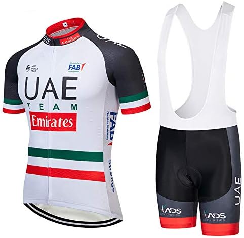 FMHAO Men's Cycling Jersey Set Breathable Short Sleeve Bike Jersey with 3D Gel Pad Bib Shorts Mountain Road Bike Team Clothing