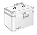 Vaultz Combination Lock Box - 7.25 x 10 x 7.75 Inch Safe Boxes for Money, Documents & Medicine - White
