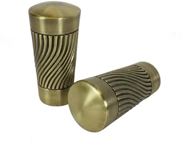 Pair Dunelm Mill 35 Trumpet Curtain Pole Finials Antique Brass