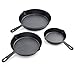 HUFTGOLD Cast Iron Skillet 3-Piece Set, Pre-Seasoned Frying Pan Set, 10-Inch, 8-Inch & 6-Inch Cookware Set