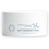 Surface Deep Anti-Odorant Pads – Deodorant Odor Prevention & Skin Care in One | 50 Pads in Jar | Dermatologist-Developed | Glycolic Acid Exfoliation | Aluminum-Free, Vegan & Cruelty-Free