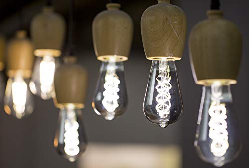 FLSNT Vintage LED Edison Light Bulbs,5000K Daylight,4.5W(40W Equivalent),Dimmable,ST21/ST64,E26 Base,160LM,CRI90,Smoky Grey Glass Finishing,6 Pack (White Lighting,Not Grey)