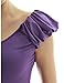 PattyBoutik Women Boatneck Puff Sleeveless Blouse (Purple Small)