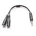 Smays 4-Conductor 3.5mm to Mic and Earphone Jack Audio Adapter Cable (7.8-Inches = 20 Centimeters, Black)