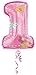 Girl's #1 Jumbo 28" Foil Balloon Party Supplies