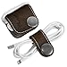 ELFRhino Genuine Leather Headphone Earphone Organizer Cord Organizer Wrap Winder Cord Manager Cable Winder(Set of 2, Coffee)