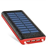 Solar Charger Portable Charger Power Bank 24000mah Huge Capacity 3 USB Output Ports Backup Battery Packs Compatible with Tablet HTC Android and Other Smart Devices