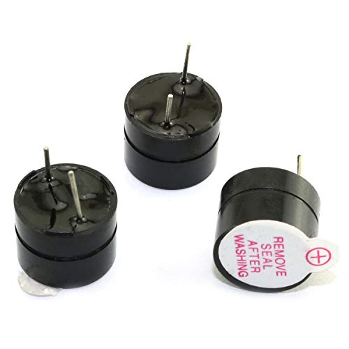 RuiLing 6-Pack 5V Micro Active Electromagnetic Buzzer Continous Beep Continuously Alarm Tone Active Piezo Buzzers for Computers Printers Electronic Components(Black) (6)