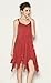 R.Vivimos Women Spaghetti Straps Asymmetrical Hem Sexy Short Sun Dress Medium Red