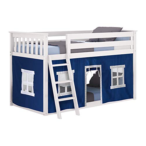 Max & Lily Low Bunk Bed, TwinOverTwin Bed Frame For Kids With