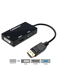 CABLEDECONN - Cable adaptador 3 en 1 multifunción DisplayPort Dp a HDMI DVI VGA macho a hembra