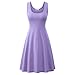 Herou Women Summer Beach Casual Flared Midi Tank Dress (Medium, Lavender)