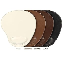 Londo Leather Oval Mousepad with Wrist Rest