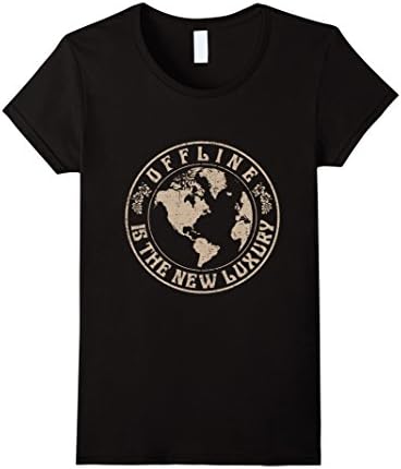 Women's Stylish Offline is the new luxury T-Shirt World map Large Black