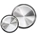 IMMOKAZ Matte Polished 8.0 inch 304 Stainless Steel Round Plates Dish Set,for Dinner Plate, Camping Outdoor Plate, Baby safe, Toddler, Kids, BPA Free, Pack of 2 (M (8.0