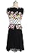 Babyonline Women's Chiffon Floral Print Fit and Flare Midi A Line Casual Dress, Small, black flower