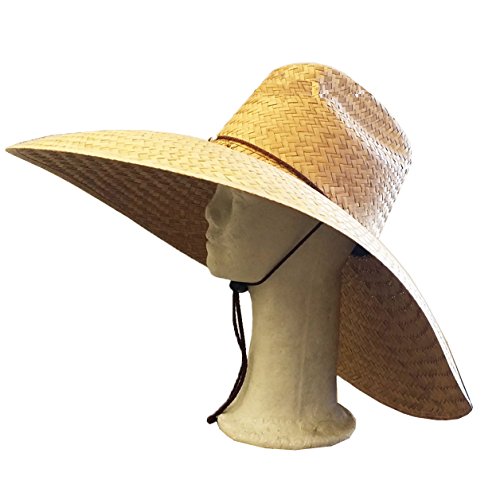 BIG SIZE STRAW HAT WITH CHIN STRING FORFARMING FISHING BEACH WIDE BRIM 7.5" Buy Online in UAE