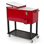 Best Choice Products Patio Deck Cooler Rolling Outdoor 80 Quart Solid Steel Construction Home Party