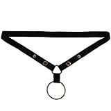 iEFiEL Men O Ring Lifter Snap Enhance G-String Bikini Support Underwear Black One Size