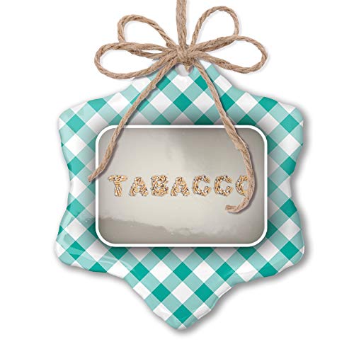 NEONBLOND Christmas Ornament Tabacco Smoking Cigarettes Pastel Mint Green Plaid