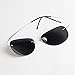 mnxo Rimless Lens Titanium Polarized Sunglasses for Men and Women – Lightweight (Black)
