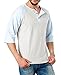 Aiyino Mens Henley Short Sleeve with 3 Buttons - Assorted Colors Large Sky Blue Shirts