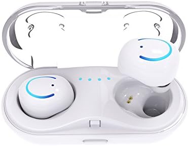 Bluetooth Wireless Headset, Invisible Mini Earbud Twins Bluetooth Headphone V4.2 with Mic and Charging Case 6-Hr Playing Time for Business/Office/Driving-Compatible with iPhone Android (White)