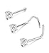 Jstyle 22G 3 Pcs Stainless Steel Nose Rings Studs Screw L-Shape Piercing Body Jewelry 1.5mm 2mm 2.5mm 3mm