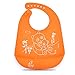 Set Silicone Car Placemat and Matching Mommy and Baby Panda Bib Kids Babies Toddlers Meal Plate (Orange)