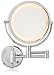 JERDON Wall-Mounted Magnifiying Makeup Mirror with Lights - Lighted Bathroom Mirror with Chrome Finish - 8X/1X Magnification - Model HL75C Plug in Mirror