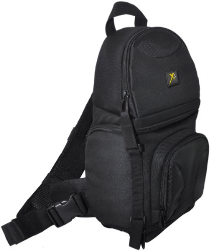 Xit XTBPS Deluxe Digital Camera/Video Sling Style Shoulder Bag (Black)