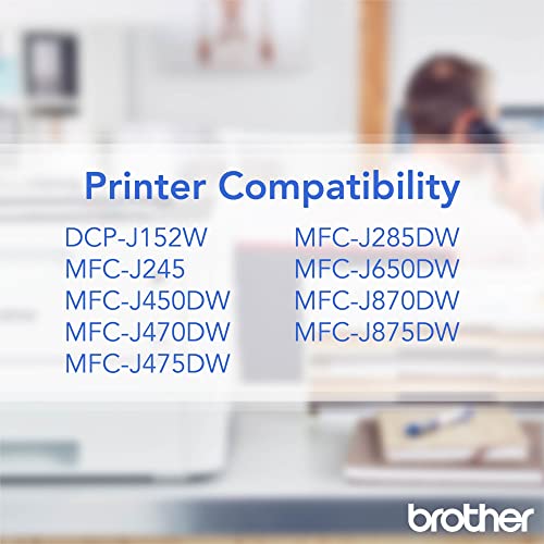 Brother Genuine Standard Yield Black Ink Cartridge, LC101BK, Replacement Black Ink, Page Yield Upto 300 Pages, LC101