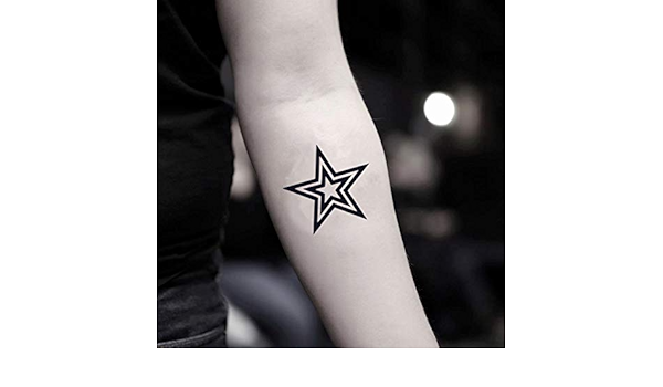 Amazon Com Star Outline Temporary Fake Tattoo Sticker Set Of 2 Www Ohmytat Com Beauty