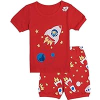 WWEXU Boys Pajamas 100% Cotton Elephant Summer Short Set Kids Clothes Pjs Sleepwear (pajamas13, 6 Years/US 6)