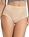 Leonisa Women's High Cut Panty Shaper in Cotton, Nude, L