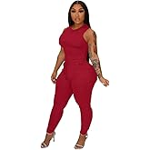 TOPSRANI Womens Two Piece Outfits Bodycon Tracksuit Sweatsuits Solid Jogger Biker Workout Gym Lounge Short Sleeve Pant Sets