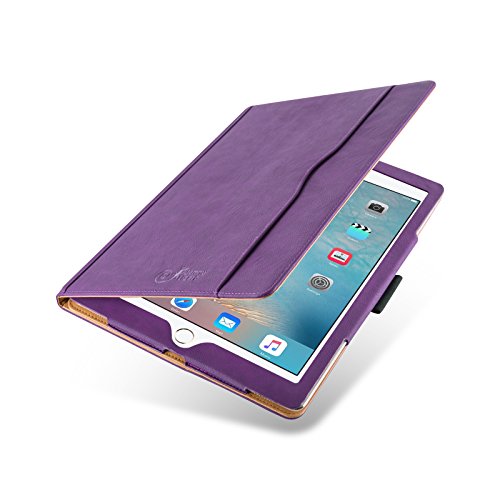 iPad Pro 12.9 Case - The Original Purple & Tan Leather Smart Cover for iPad Pro 12.9