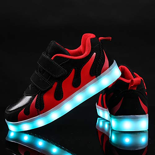Unisex Bambini LED Lightup Scarpe,7 Colori USB Carica
