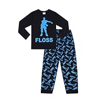 Unisex Floss Dance Gaming Black Blue Long Pajamas (10)