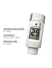 Termómetro Digital resistente al agua Apagado automático para ducha cabezal de ducha temperatura del agua 0 ~ 69 °C Medidor Preciso medición metro probador de la temperatura del agua