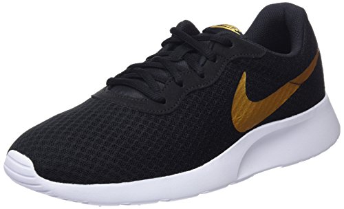 nike tanjun black metallic gold